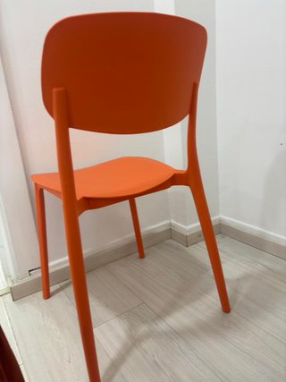 2 Sillas Naranja Plástico Nuevas