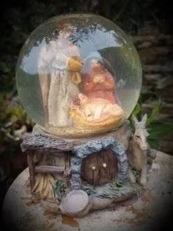 Bola de nieve musical Navidad vintage