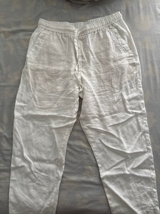 Pantalón de lino blanco