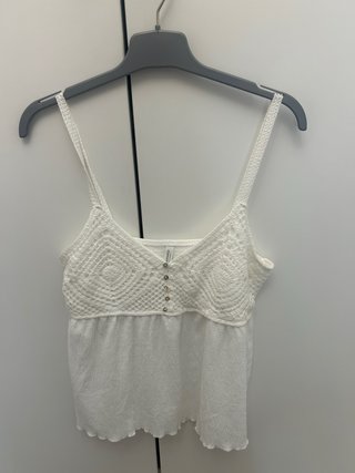 Top tirantes blanco crochet