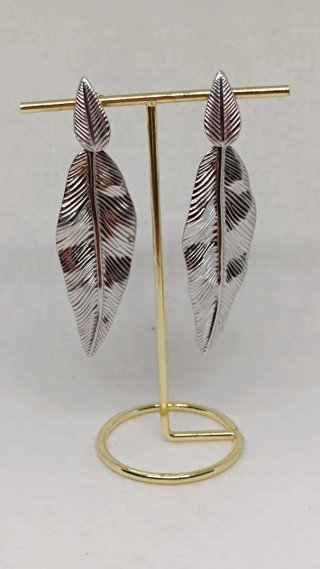 Pendientes Pluma  Plateados