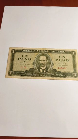 Billete 1 Peso Cubano 1961