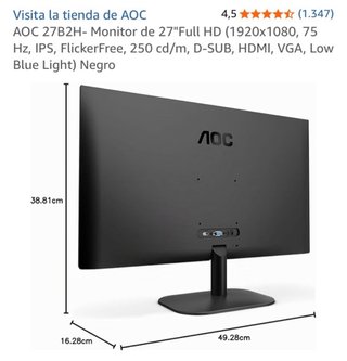 Monitor AOC 27” Full HD 75Hz