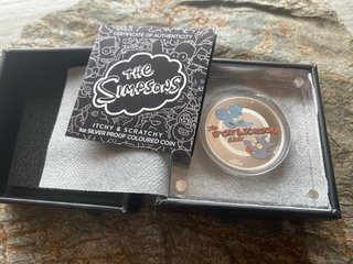 1 oz de Plata a color rasca y pica simpsons 175€