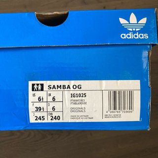 Adidas Samba OG Blancas y Rojas Talla 39