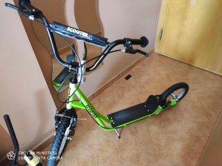 Patinete scooter verde infantil rueda grande