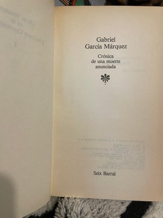Crónica de una muerte anunciada. G. García Marquez