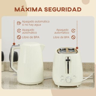 Juego de hervidor y tostadora 2200W
