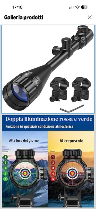 Ottica per fucili con illuminazione rossa/verde