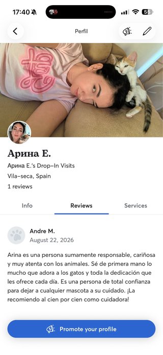 Cuidadora y amante de tus gatos en Tarragona