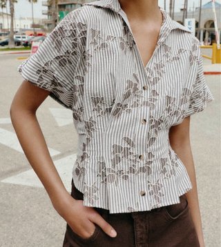 Camisa Zara estampada rayas con lentejuelas