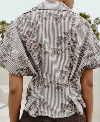 Camisa Zara estampada rayas con lentejuelas