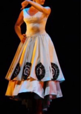 Vestido Goyesco Beige y Negro