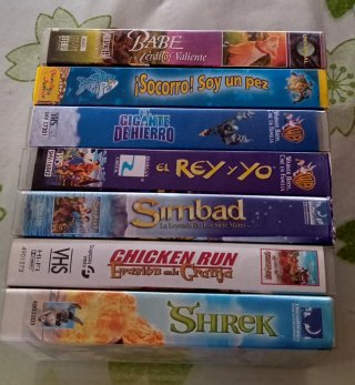 Lote 7 Películas VHS Animadas (Español)