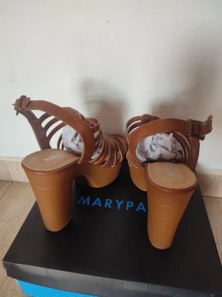 Sandalias Marypaz plataforma cangrejera marrón