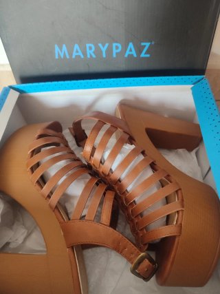 Sandalias Marypaz plataforma cangrejera marrón