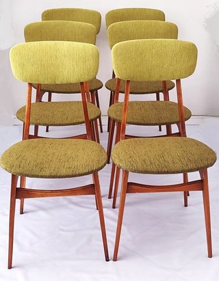 Sedia anni 60 con tessuto verde