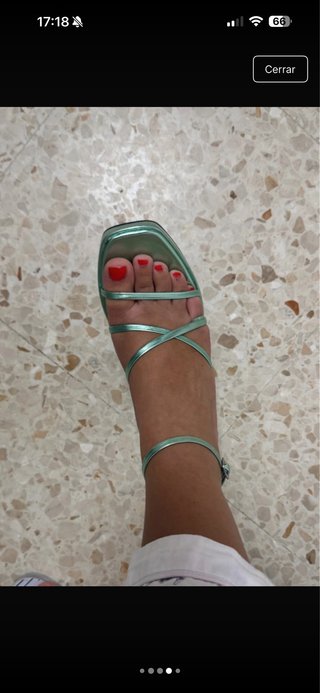 Tacones Bershka Verde Metalizado