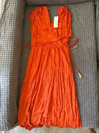 Vestido Tintoretto naranja talla 36, ideal S y M
