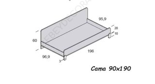 Cama Montessori 90x190 + Colchón Ecus Care Junior