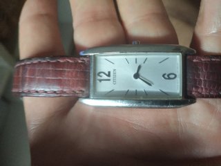Reloj Citizen Vintage Estilo Tank Correa Piel 1990