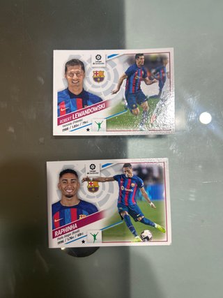 Cromos Lewandowski y Raphinha Liga 22-23