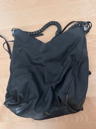 Bolso Hobo/Shoulder Zara Negro Piel Sintética