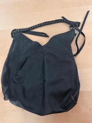 Bolso Hobo/Shoulder Zara Negro Piel Sintética