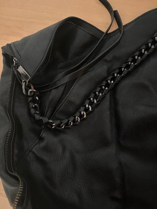 Bolso Hobo/Shoulder Zara Negro Piel Sintética