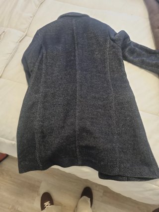 Abrigo Massimo Dutti azul y gris