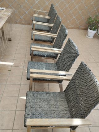 6 Sillones de madera para terraza o jardín