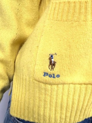 Cardigan Polo Ralph Lauren L 100% Lana Giallo