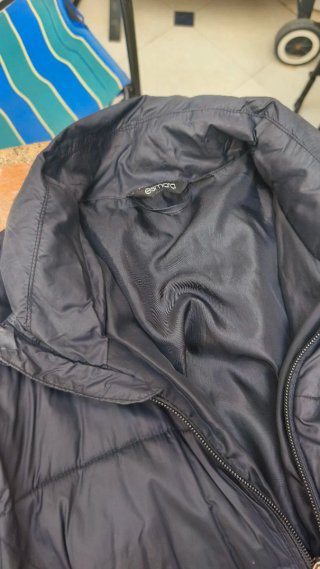Anorak largo mujer negro