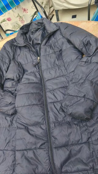 Anorak largo mujer negro