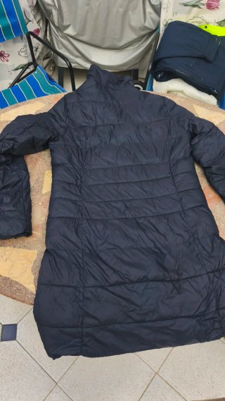 Anorak largo mujer negro
