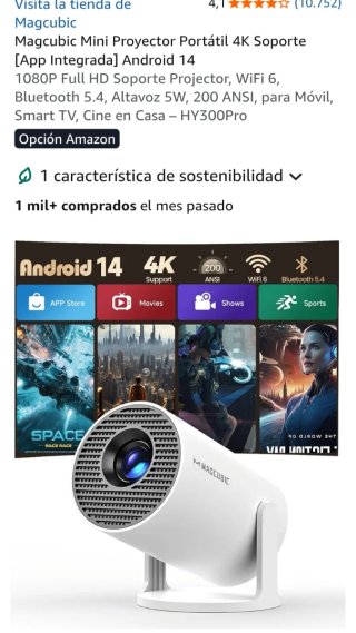 Proyector Portátil SINOY HY300Pro HDMI