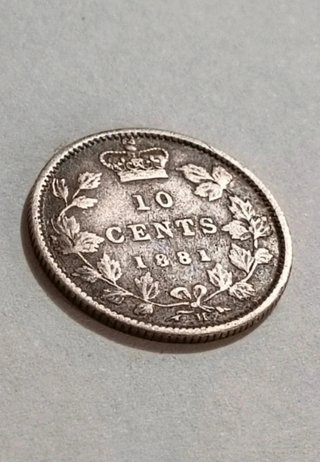Rara moneta 10 centesimi Canada 1881 argento