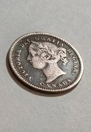 Rara moneta 10 centesimi Canada 1881 argento