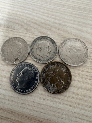 Lote de 5 monedas antiguas españolas