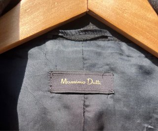 Abrigo Massimo Dutti de lana negro - Talla 38