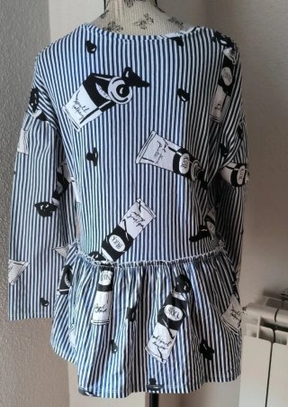 Blusa Rayas con estampado Zara
