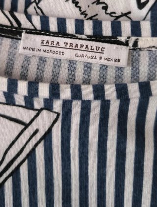 Blusa Rayas con estampado Zara