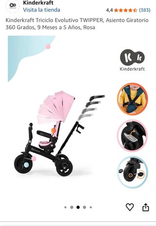 Triciclo evolutivo Kinderkraft TwIPPER Rosa nuevo