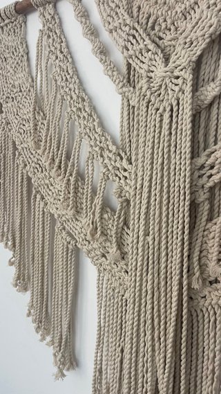 Cabecero Macramé Beige y Marrón