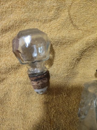 Botella de cristal de brandy decorada
