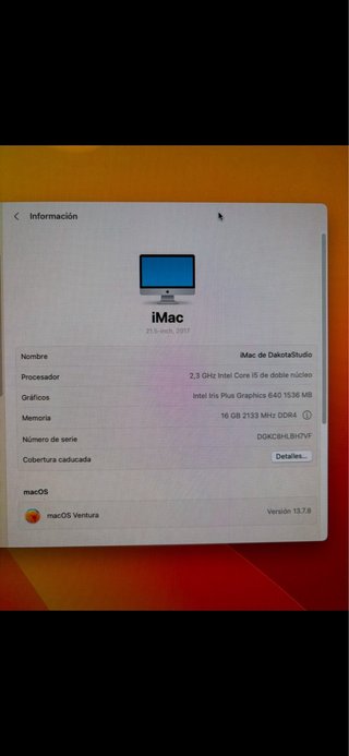 iMac 21,5” 2017 + Teclado Inalámbrico Apple
