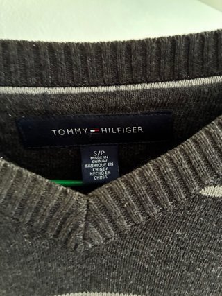 Jersey Tommy Hilfiger Rayas Gris Blanco Talla S