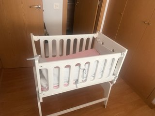Minicuna colecho madera blanca