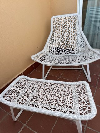 2 Tumbonas + 2 reposapies exterior blancos KETTAL