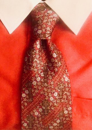Corbata Hermès Seda Natural Roja